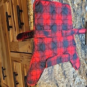 St Johns Bark Red and Black Plaid Pet Jacket Medium